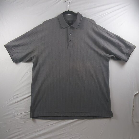 Nike Golf Mens X-Large Dri Fit Gray Short Sleeve Quarter Button Up Polo Shirt - Picture 1 of 12